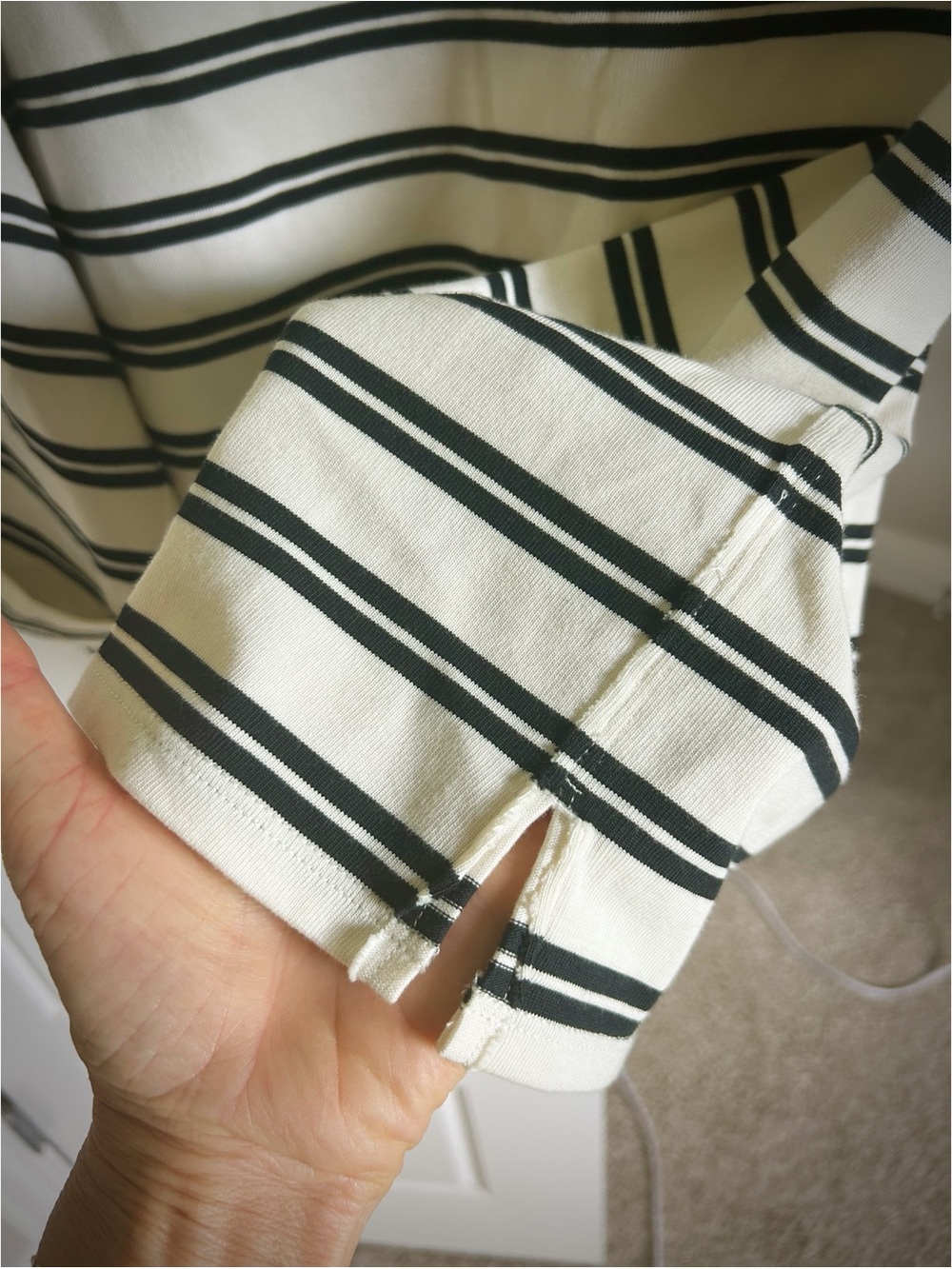 Free People We The Free C'est La Vie Striped T Shirt Top Cotton Black White M - Picture 11 of 15
